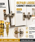 6x14mm Short Expansion Screw Set For Cabinet Hinges Quick Fix Stops Door Sagging And Wobble Restores Stripped Holes image