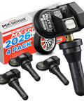 Set Of 4 MaxiTPMS Tire Pressure Sensors With 315MHz And 433MHz Snap In 1MX Rubber Stem, Tire Sensor Kit For Reprogramming TS408S TS508 TS508WF ITS600 MP900TS MS906 PRO TS displayed with box