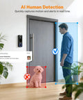 1080P Wireless Dome Surveillance Camera With AI Human Detection, showing human detection next to front door