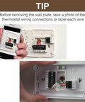 Tip for taking photo of thermostat wiring before installing Durable White Wall Plate Cover For WiFi Programmable Thermostat And Smart Thermostat