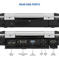 Built Like A Tank Rugged Laptop Toughbook CF 31 MK5 rear side ports including USB, dock, VGA, and audio connections.