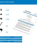 Included accessories for 6U Wall Mount Server Cabinet Enclosure With Quiet Cooling Fans 2x, showing screws, nuts, keys, and manual.