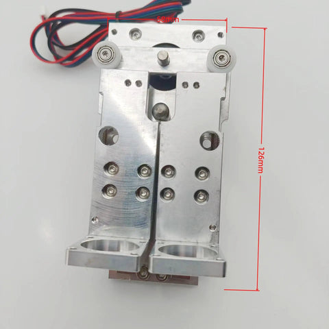 Rugged Dual Pick And Place Head Assembly Designed For Nema 11 Hollow Shaft Motors, 126mm high aluminum hardware kit.