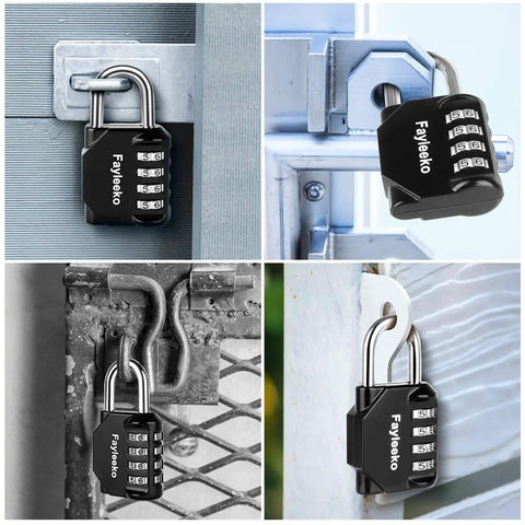 2 Pack 4 Digit Padlock Set For Lockers Gym School Fence Toolbox Case And Hasp Cabinets No Key Needed Resettable 4 Digit Locks