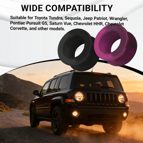 KoiLuvGo shift cable bushing repair kit, 2 pcs, black and purple bushings for automatic transmission automotive parts.