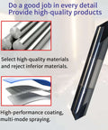 Chamfer mill, solid carbide end mill, 1/2 in diameter, 3 in overall length, 4-flute, AlTiN coated, double-ended