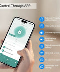 Smart Lever Door Lock With Fingerprint And Keyless Entry, Tuya App Control showcased on smartphone screen in hand
