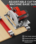 Circular Saw Guide Rail For 12 Inch Base with adjustable aluminum cutting guide on wooden surface.