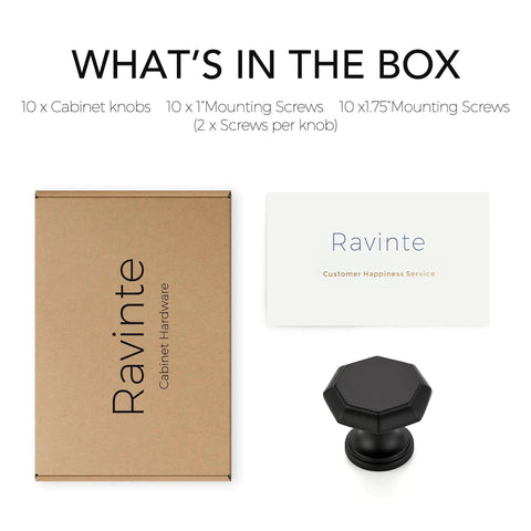 Slick Matte Black Round Cabinet Knobs Featuring A Sleek Zinc Body And Single Hole Mounting For Fresh Kitchen Drawers Or Bathroom Vanities Straight Up Pro Grade Durability With A Tight Fit Set Of 10, including packaging and customer card.