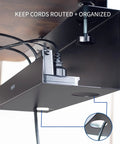 No Drill Clamp On 17 Inch Power Strip Tray for under-desk cable management installed with cords organized