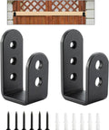 Heavy Duty 2x4 Door Barricade Brackets U Shaped Security Braces For Indoor And Outdoor Doors Black Finish 2 Pack Rugged Carbon Steel Construction