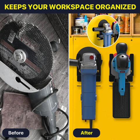 Wall Mount Angle Grinder Holder For 5 Inch Grinders Polisher Cutter Vertical Tool Hanger Bracket For Secure Storage 2 Pack
