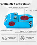22.2mm BMX Stem 45mm Length Aluminum 6061 high strength freestyle handlebar for fixed gear bikes blue finish