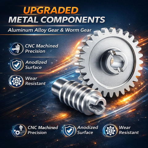 Beefed Up Gear And Sprocket Replacement Kit For LiftMaster Chamberlain Sears Craftsman Garage Door Openers Half HP And Third HP Chain Drive CNC Aluminum Alloy Upgrade Durable Worm Gear with focus on aluminum alloy gear and worm gear.