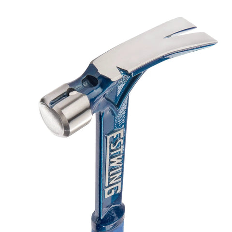 Ultra Series 15 Oz Short Handle Rip Claw Framing Hammer with smooth face and shock reduction grip, USA made, close-up of claw and head.