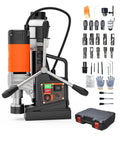 2 Inch Magnetic Drill Press 1850W High Torque Variable Speed Power Tool With Strong Holding Force For Industrial Boring and accessories displayed.