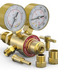 YESWELDER brass argon/CO2 welding regulator with dual gauges and 8.2ft hose, CGA580 inlet