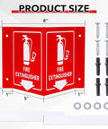 Fire Extinguisher Sign With Down Arrow 12 Pack 8x6 Inches Two Sided V Sign Acrylic With 4 Pre Drilled Holes And Matching Screws