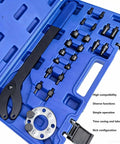 Pro Shop Grade Camshaft Pulley Holder Tool Set Drop In Setup For Quick Timing Belt Swaps Works Great With VW Audi Skoda Seat tool kit in blue case.