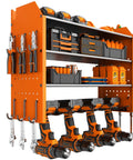 Power Tool Organizer Wall Mount With Charging Station Four Tier Garage Storage Rack Including Cordless Drill Holders And Side Tool Racks For Pliers Hammers And More Orange