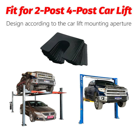 36 Piece Two Post Lift Shim Kit For Surface Mount DIY Friendly Auto Lift Leveling Shims, black nylon spacers, car on lift