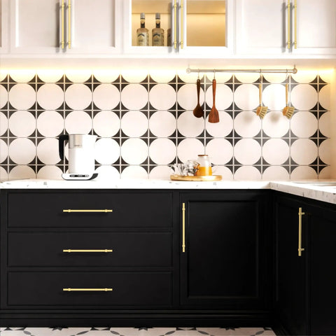 Kitchen cabinets with 10 Pack 10 Inch Brushed Gold Cabinet Pulls, gold cabinet handles, durable rust resistant hardware for drawers