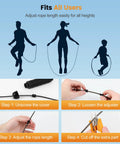 How to adjust Tangle Free Jump Rope With Ball Bearings For Men Women And Kids Adjustable Steel Wire Rope Ergonomic Foam Handles