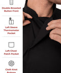 Morocco Mens Chef Coat Black XX Large Comfort Fit With Easy Movement Durable Poly Cotton Blend Reinforced Stitching Detail