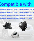 Engine And Transmission Mount Set Of 3 For 2011 To 2019 Jeep Grand Cherokee And 2011 To 2019 Dodge Durango 3.6L 5.7L RWD