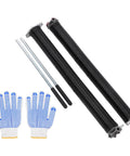 Heavy Duty Garage Door Torsion Spring Replacement Kit For Left Right Side With Steel Coil And Aluminum Cone Ensures Smooth Reliable Operation Up To 16k Cycles Perfect Fit For Standard Doors, with winding bars and gloves