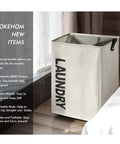 Large 22 Inch Laundry Basket On Wheels Collapsible Rolling Hamper Foldable Clothes Organizer Folding Washing Bin Beige With Brakes