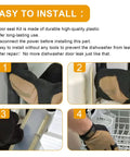 Install steps for Dishwasher Door Seal Kit Replacement For Frigidaire Kenmore Electrolux And Crosley includes close-up images.