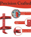 All Purpose Fire Extinguisher Mount Bracket with Easy Install Kit, heavy-duty red holder, corrosion-resistant, reinforced screw holes