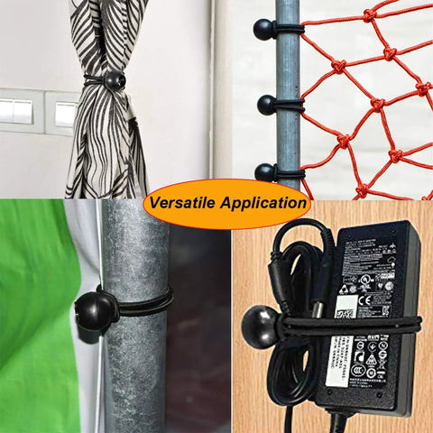 Heavy Duty Black Bungee Cords 4 Inch 50 Pack For Tarp Canopy Shelter Wall Pipes UV Resistant Stretch To 8 Inches Easy Tie Down Cords For Outdoor Use Weatherproof Ball Ends Durable Rubber Ideal For Tents Tarps Canopies And More used for versatile applications, securing a curtain, pipes, and cables