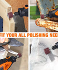 Rotary Tool Accessories Kit Do-It-All 361 Pieces One Eighth Inch Shanks used for sanding metal, wood, and stone surfaces.