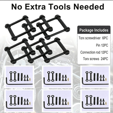 6 Pack Anti Slip Alignment Pins For Precision Machines And Motorcycles displayed with included tools and accessories package