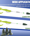Bullet Shaped Fishing Weights Sinkers For Bass Fishing And Tackle, Texas Rigs And Carolina Rigs, shown with soft lures.