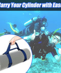 Blue Heavy Duty Scuba Tank Carrier With Adjustable Webbing Strap And Comfort Grip Handle Durable Nylon Cylinder Holder