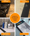 Stove Gap Cover 21 Inch Silicone Gap Filler For Between Stovetop And Counter Heat Resistant Oven Protector shown in kitchen use