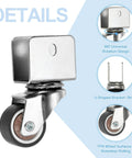 1 Inch Swivel Caster Wheels Set, 4 Pieces, 0.7 Inch U Bracket Opening, 55 Lb Capacity Per Caster for furniture and office chairs