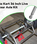 36 Inch Rear Axle Shaft Kit For Go Karts And Off Road Vehicles With One Quarter Inch Keyway And Three Quarter Inch To Sixteen Fine Thread Universal Fit For Manco Murray Yerf Dog And Similar Go Karts ATVs Dune Buggies Beefed Up installed on frame