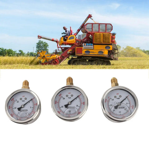 Heavy Duty Excavator Pressure Tester Kit With Easy Install Flexible Tube And Eight Couplings For High Accuracy Pump Testing In Hydraulic Systems, three pressure gauges