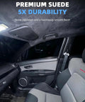 YOKKIP black suede headliner fabric for vehicles; installed in Mazda car interior