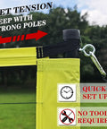 Close-up of Backyard Ballin Portable Volleyball Set With Pro Net Wrap Yarn Volleyball And Pump showing net tension on pole.