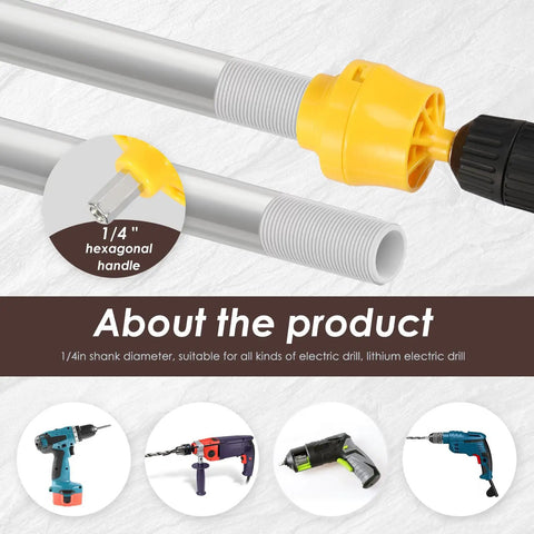 Turn Your Drill Into A Fast PVC Pipe Threading Pro With This Easy Thread Maker Kit It Includes Three Dies For One Half Inch Three Quarter Inch And One Inch PVC Pipes Reusable Tap Die Set For DIY Plumbing Projects image of drill-powered PVC threading kit with yellow die.