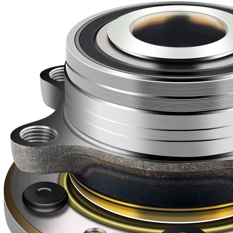 Close-up of Front Or Rear Wheel Hub And Bearing Assembly Fits Ford Explorer 2011 2019 And Ford Police Interceptor Utility 2013 2019 5 Lug Non ABS Low Runout Reduces Noise With Beefy Build Quality showcasing detailed build quality.