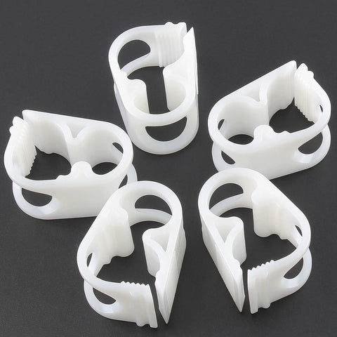 Kyuionty plastic tubing clamps, adjustable 1/4–1/2 in, pack of 5, white