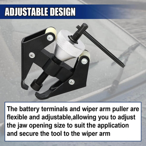 Heavy Duty Battery Terminal And Wiper Arm Puller Pro Grade Adjustable 35 To 85mm Universal Windshield Wiper Arm Removal Tool