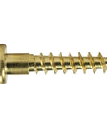 Top Shelf Heavy Duty Solid Brass Wood Screws Featuring Round Head Slotted Drive And Partially Threaded Design, 1 inch length.