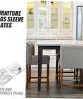 Heavy Duty Furniture Leg Mounting Plates For Table And Sofa Connector Hardware With Quick Install Screws Built Tough No Sweat Setup Durable Steel Bracket Kit For Cabinets And Chairs 20 Pack shown on a kitchen table setup.